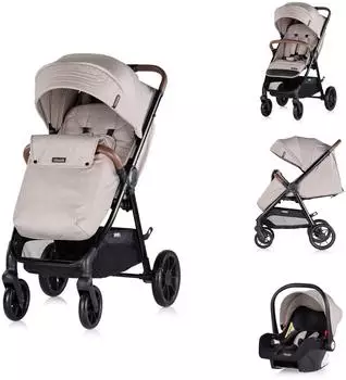 Chipolino Ultera Kombikinderwagen 3-in-1, klappbar, hellbraun
