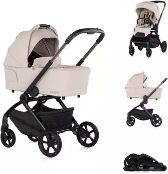 Chipolino Winner Kombikinderwagen 2-in-1, Babywanne klappbar, beige (KKWN02602LA)