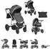 Moni Thira Kombikinderwagen 2in1 mit Babywanne und Sportsitz, grau (110150)
