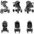 Moni Thira Kombikinderwagen 2in1 mit Babywanne und Sportsitz, grau (110150)