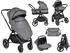 Cangaroo Christiano Kombikinderwagen 3-in-1 mit Babywanne, Babyschale, grau (110921)