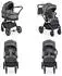 Cangaroo Christiano Kombikinderwagen 3-in-1 mit Babywanne, Babyschale, grau (110921)