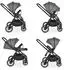 Cangaroo Christiano Kombikinderwagen 3-in-1 mit Babywanne, Babyschale, grau (110921)