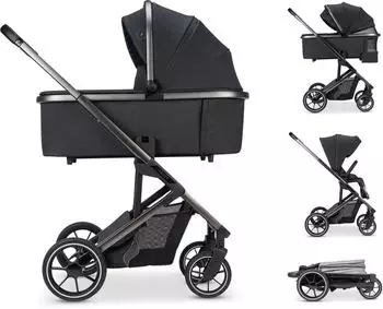 Osann Juntos Kombi-Kinderwagen mit Babywanne, bis 22kg, schwarz (121-324-316)