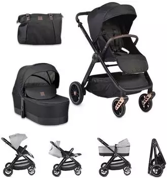 Cangaroo Macan Kombikinderwagen 2-in-1, Babywanne, Sportsitz, schwarz