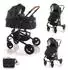 Lorelli Alba Kombikinderwagen 2-in-1, Gummireifen, schwarz