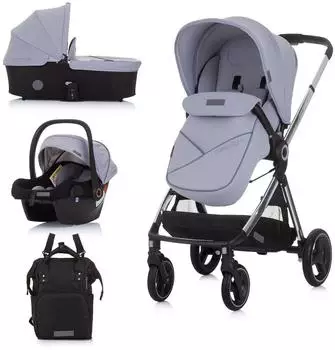 Chipolino Elite Kombikinderwagen 3-in-1 i-Size, grau (KKET02402GN)