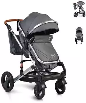 Moni Gala Kombikinderwagen mit Tragetasche, Sportsitz, schwarz