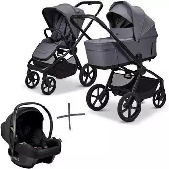 MOON Resea FOLD SET Kombi-Kinderwagen mit Cosmo Babyschale, graphite (64000001-977)