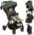 Lionelo Tansi Kinderbuggy GravelTech-Räder, Auto-Folding, Moskitonetz (LO-TANSI GREEN EMERALD)