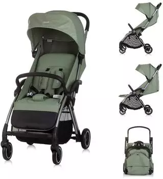 Chipolino Illusion Faltbarer Kinderwagen, verstellbare Fu&szlig;st&uuml;tze, Federung, gr&uuml;n (LKILU0254BA)
