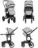 KIKKABOO Irene Kombikinderwagen 3-in-1 mit Babywanne, Autositz & Wickeltasche, hellgrau