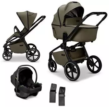 MOON Resea 2.0 Kombikinderwagen 3in1-Set mit Babyschale Cosmo 2.0, moss (64940901-955)