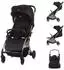 Chipolino Illusion Kinderwagen klappbar, verstellbare Fußstütze, Federung, schwarz (LKILU0255BB)