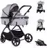 Chipolino Pearl Kombikinderwagen 2-in-1 mit Fußsack, grau (KKPE02602PL)