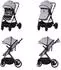 Chipolino Pearl Kombikinderwagen 2-in-1 mit Fußsack, grau (KKPE02602PL)
