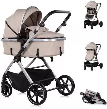 Chipolino Pearl Kombikinderwagen 2-in-1 mit Federung, hellbraun