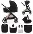 Kinderkraft VESTO 2 Kombikinderwagen 3in1 mit Babywanne, Autositz MINK PRO 2, schwarz