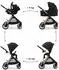 Kinderkraft VESTO 2 Kombikinderwagen 3in1 mit Babywanne, Autositz MINK PRO 2, schwarz