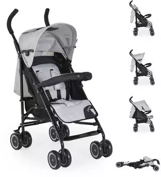 Moni Buggy Jerry Kinderwagen mit Sonnendach, EVA-Räder, grau/schwarz