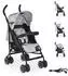 Moni Buggy Jerry Kinderwagen mit Sonnendach, EVA-Räder, grau/schwarz