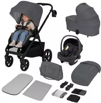 Lionelo Carmine 3in1 Kombikinderwagen GravelTech, UPF50+, Grey Stone (LO-CARMINE 3IN1 GREY STONE)