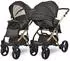 Lorelli Rimini Premium Kinderwagen mit Sportsitz, Tragewanne & Moskitonetz, schwarz/gold