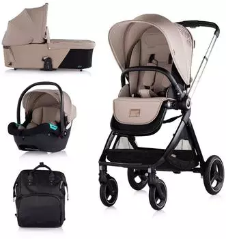 Chipolino Elite 3-in-1 Kombikinderwagen i-Size, braun
