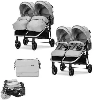 Lorelli DUO Zwillings-/Geschwisterbuggy, klappbar, Alurahmen, grau (10021542506)