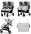 Lorelli DUO Zwillings-/Geschwisterbuggy, klappbar, Alurahmen, grau (10021542506)