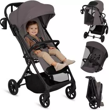 Lionelo Tansi Kinderbuggy GravelTech-Räder, Auto-Folding, beige taupe (LO-TANSI BEIGE TAUPE)