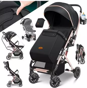 Kidiz Kinderbuggy klappbar, 360&deg; R&auml;der, 5-Punkt-Gurt, 0-48 Monate