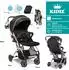 Kidiz Kinderbuggy klappbar, 360° Räder, 5-Punkt-Gurt, 0-48 Monate