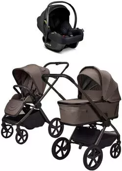 MOON Gio Fold Set Kombi-Kinderwagen greige inkl. Cosmo Babyschale (65000001-999)