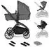 babyGO Harmony 3-in-1 Kombi-Kinderwagen mit Babyschale, grau