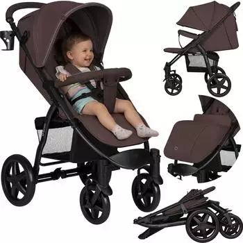 Lionelo Annet Plus Buggy bis 22kg, Liegefunktion, faltbar (LO-ANNET PLUS BROWN CHOCOLATE)