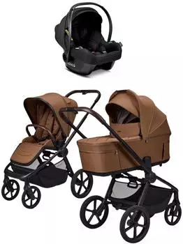 MOON Resea FOLD SET Kombi-Kinderwagen mit Cosmo Babyschale, cognac (64000001-988)