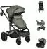 Moni All Road 3-in-1 Kombi-Kinderwagen mit i-Size Autokindersitz, dunkelgrün