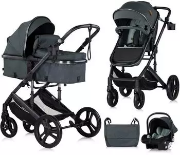 Chipolino Amore Kombikinderwagen 3 in 1, türkis (KWC0136TUR+ASC0288TUR)