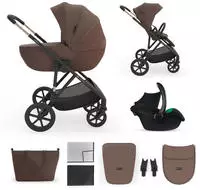 Kinderkraft Kombi-Kinderwagen "PRIME 3 3in1" 22 kg inkl. Babyschale MINK