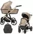 Kunert Arizo Premium 13 Kombikinderwagen Cappuccino Eco, goldener Rahmen