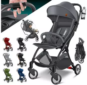Kidiz Premium Kinderbuggy klappbar anthrazit/schwarz
