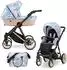 Kunert Ivento Premium 2in1 Kinderwagen rosa/bunt, Goldrahmen