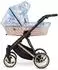 Kunert Ivento Premium 2in1 Kinderwagen rosa/bunt, Goldrahmen