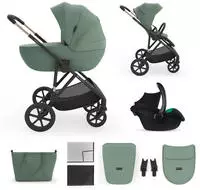 Kinderkraft Kombi-Kinderwagen "PRIME 3 3in1" 22 kg inkl. Babyschale MINK