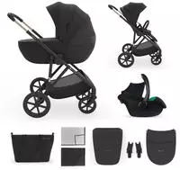 Kinderkraft Kombi-Kinderwagen "PRIME 3 3in1" 22 kg inkl. Babyschale MINK