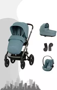 Cybex Talos S Lux Kombi-Kinderwagen mit faltbarer Babywanne, stormy blue