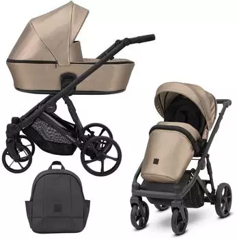 Kunert Arizo 2in1 Kinderwagen Ökoleder cappuccino/braun