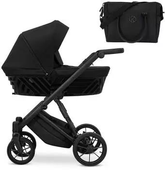 Kunert Ivento 2in1 Kombi-Kinderwagen schwarz mit schwarzem Rahmen