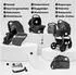 Bergsteiger 4-in-1 Kinderwagen Capri inkl. Babyschale, Isofix Base Pro 2 silber/grau